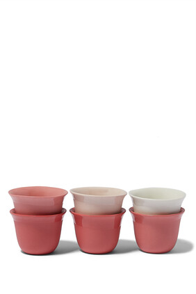 Porcelain Coffee Cups, Set of 6